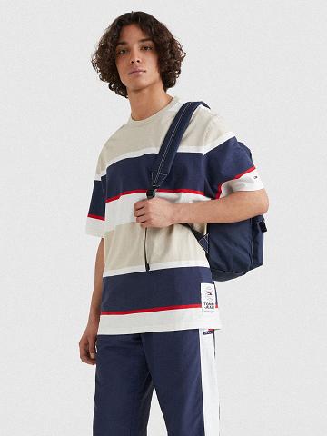 Férfi Tommy Hilfiger Bold stripe Póló Barna Színes | HU 792QMA